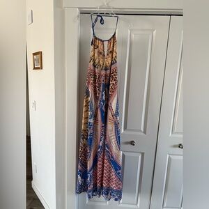 Flying Tomato Boho Patchwork Paisley Halter Maxi Dress | Small, LIKE NEW